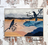 Currawongs at the Billabong, Extra large Limited Edition Canvas Print