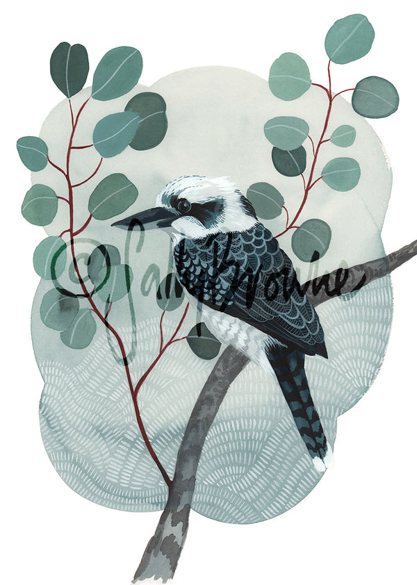 Kookaburra & Silver Dollar Kawaii, Limited Edition Signed Fine Art Print
