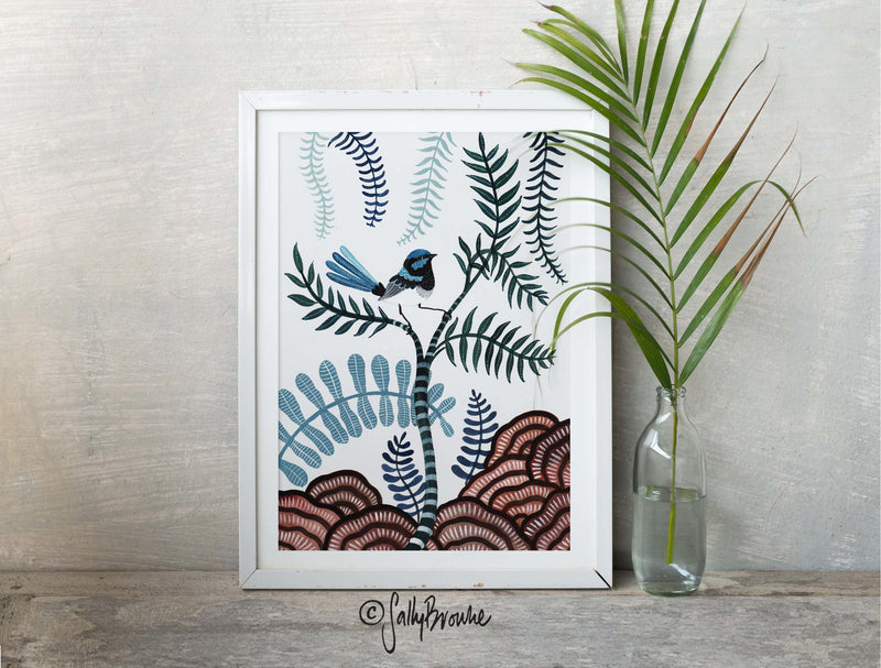 Fairy Wren Forest, Limited Edition Signed Fine Art Print