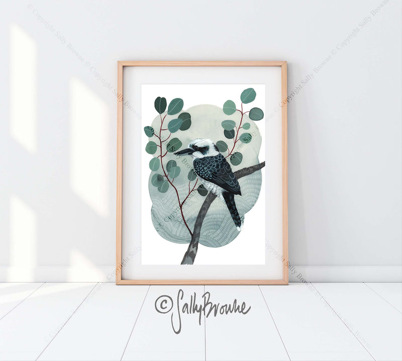 Kookaburra & Silver Dollar Kawaii, Limited Edition Signed Fine Art Print