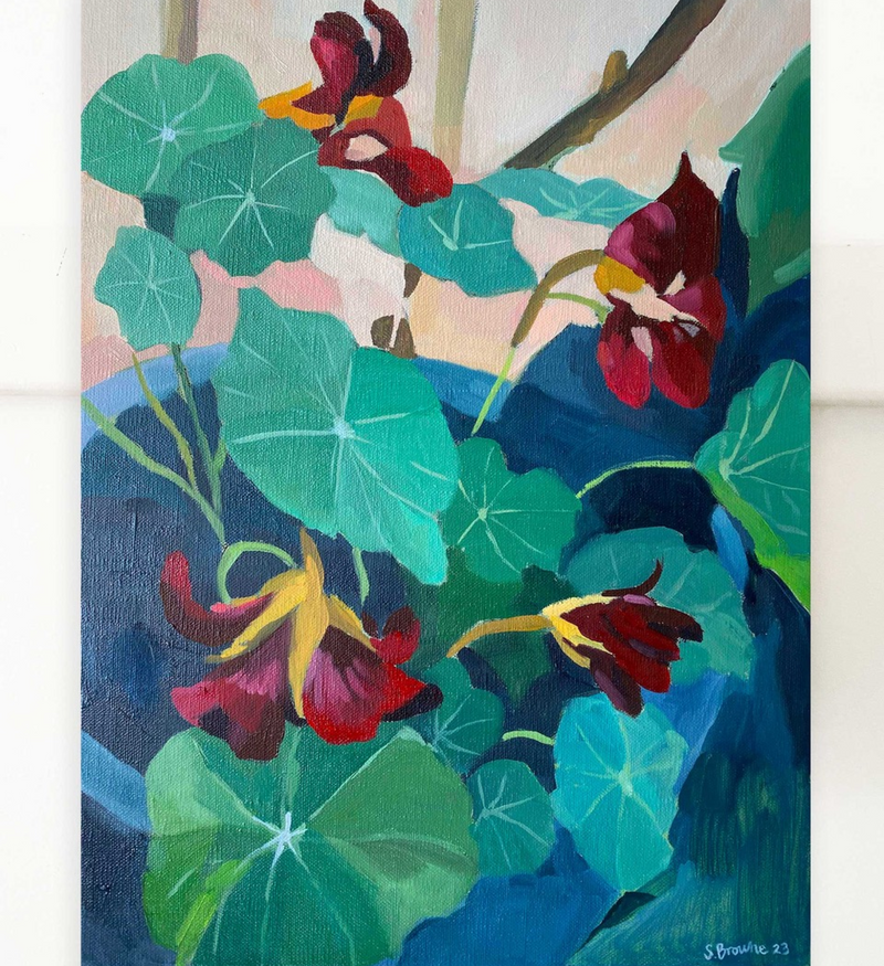 Sybilla’s Nasturtiums - Original oil painting on Linen.