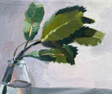 Banksia Leaves in Chinotto Bottle original oil painting