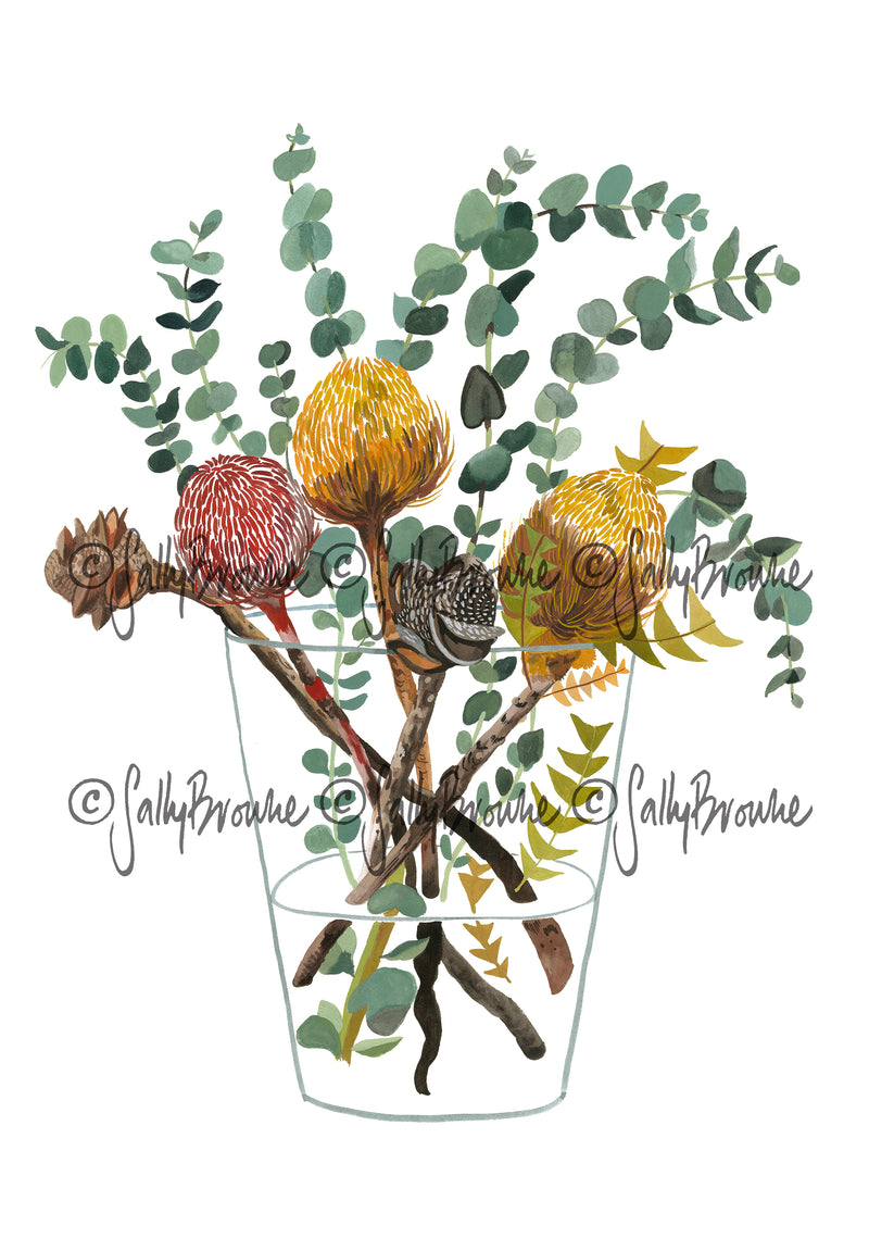 Banksia and Silver Dollar, Limited Edition Signed Fine Art Print