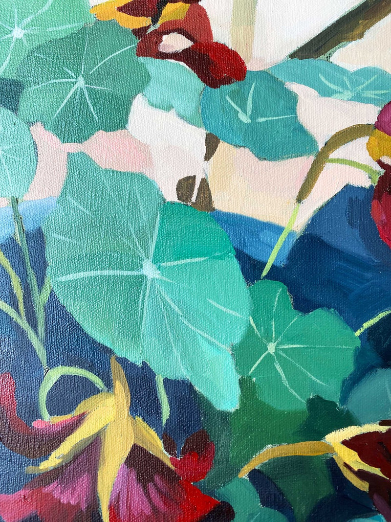 Sybilla’s Nasturtiums - Original oil painting on Linen.