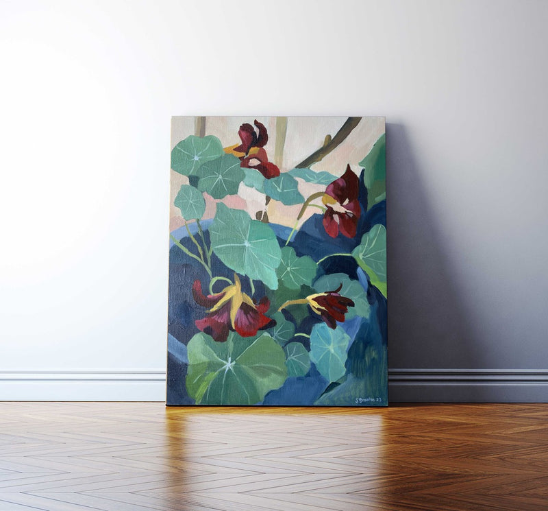 Sybilla’s Nasturtiums - Original oil painting on Linen.