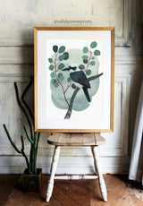 Kookaburra & Silver Dollar Kawaii, Limited Edition Signed Fine Art Print
